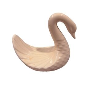 Ceramic Swan Towel Holder Cream Ivory Soap Decor